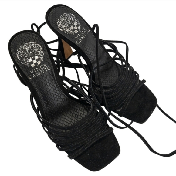 Vince Camuto Roselian Tie Up Sandal Black -5 - Picture 6 of 7